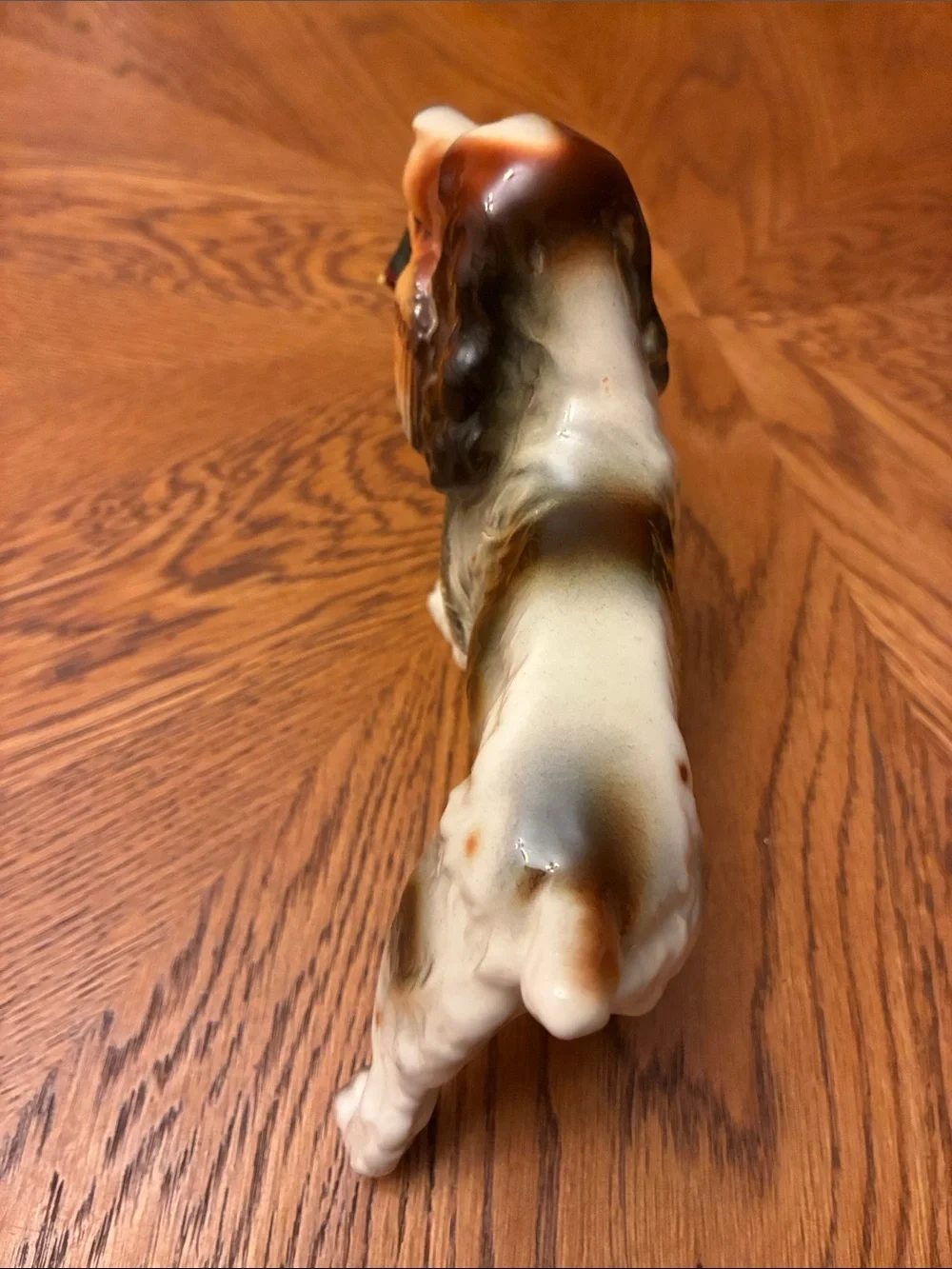 Porcelain Hunting Dog Figurine - Brown & White